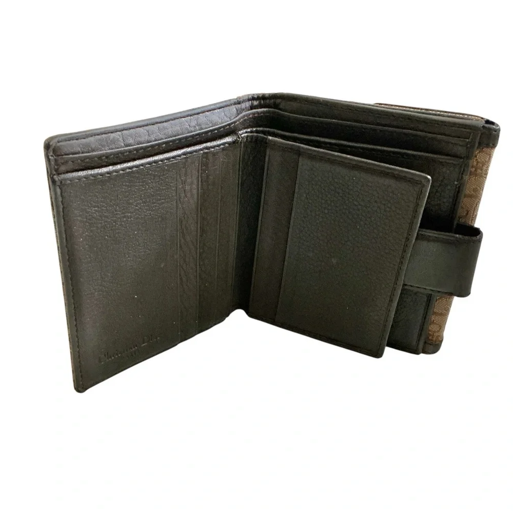 Christian Dior Brown Trotter Compact Wallet